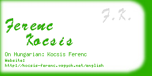 ferenc kocsis business card